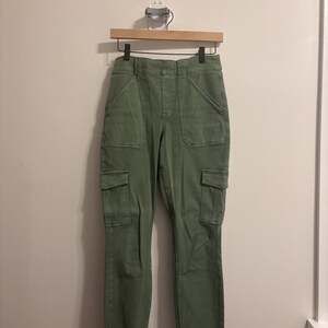 SPANX Women's Sage Green Stretch Twill Ankle Cargo Pants Size M